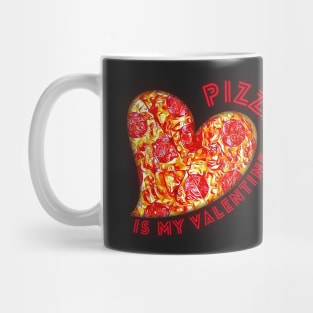 Pizza is My Valentine Cute Pepperoni Pizza Heart Mug